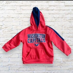 Official NHL Washington Capitals Red and Blue Kids Hoodie - Size XS 4/5